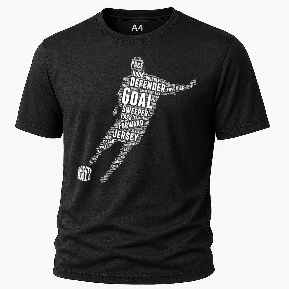 Soccer Futbol Player Word Art Cooling Performance Crew T-Shirt