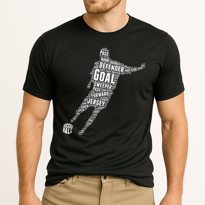 Soccer Futbol Player Word Art Cooling Performance Crew T-Shirt
