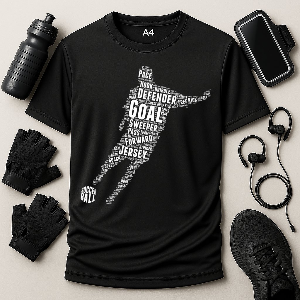 Soccer Futbol Player Word Art Cooling Performance Crew T-Shirt