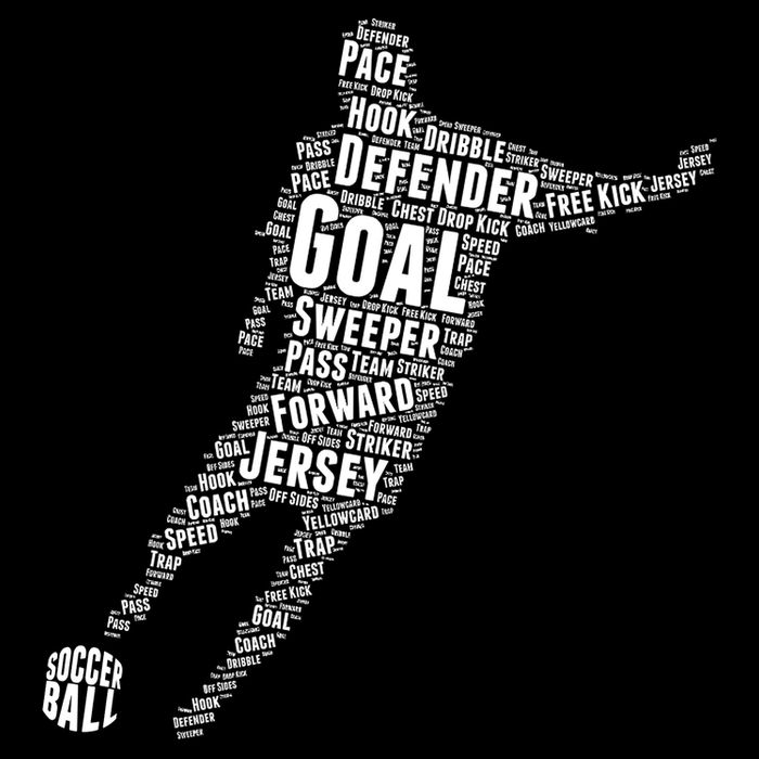 Soccer Futbol Player Word Art Cooling Performance Crew T-Shirt