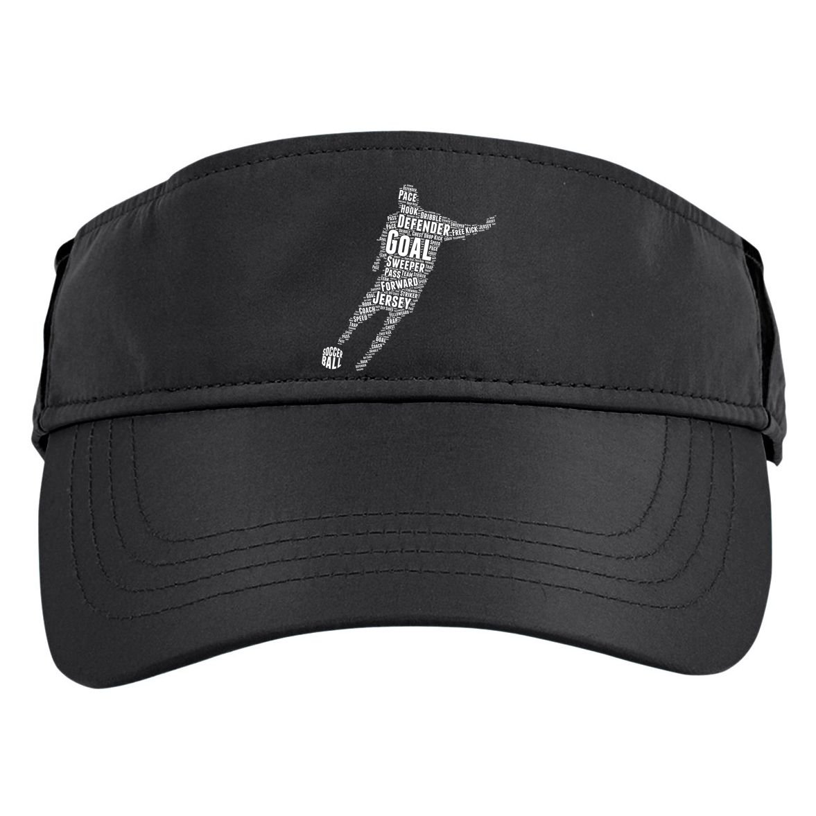 Soccer Futbol Player Word Art Adult Drive Performance Visor