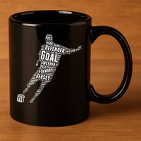Soccer Futbol Player Word Art 11oz C Handle Ceramic Mug