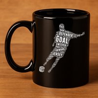 Soccer Futbol Player Word Art 11oz C Handle Ceramic Mug