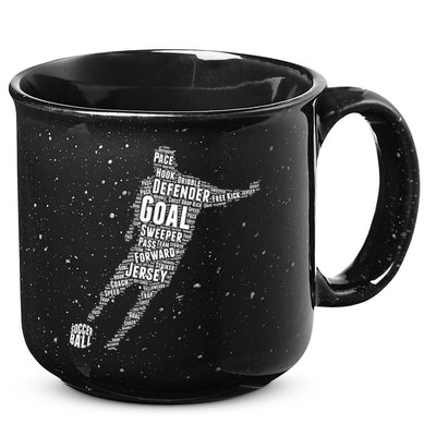 Soccer Futbol Player Word Art 15oz Campfire Ceramic Mug