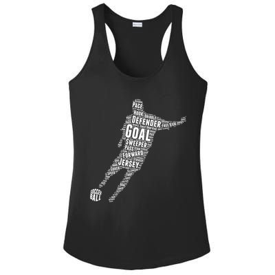 Soccer Futbol Player Word Art Ladies PosiCharge Competitor Racerback Tank