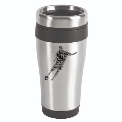 Soccer Futbol Player Word Art 16oz Travel Tumbler