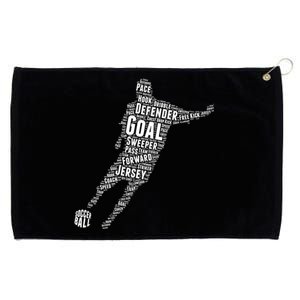 Soccer Futbol Player Word Art Grommeted Golf Towel