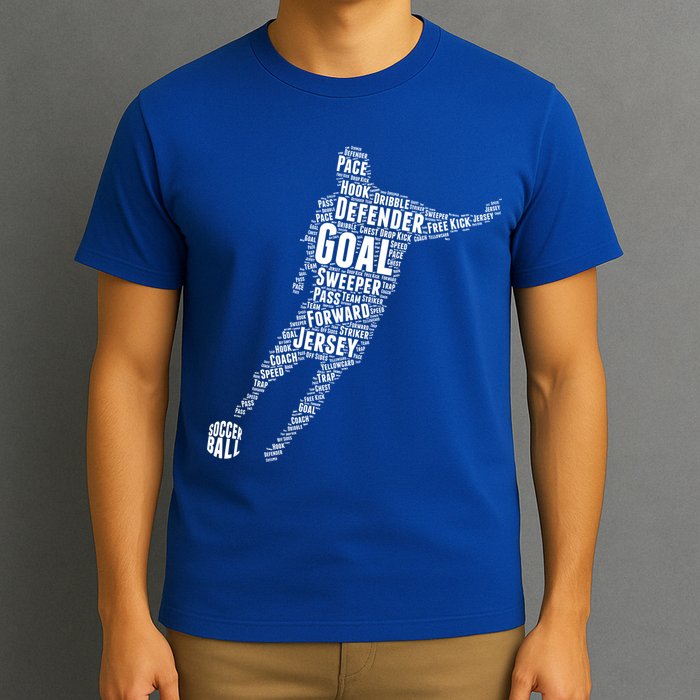 Soccer Futbol Player Word Art T-Shirt
