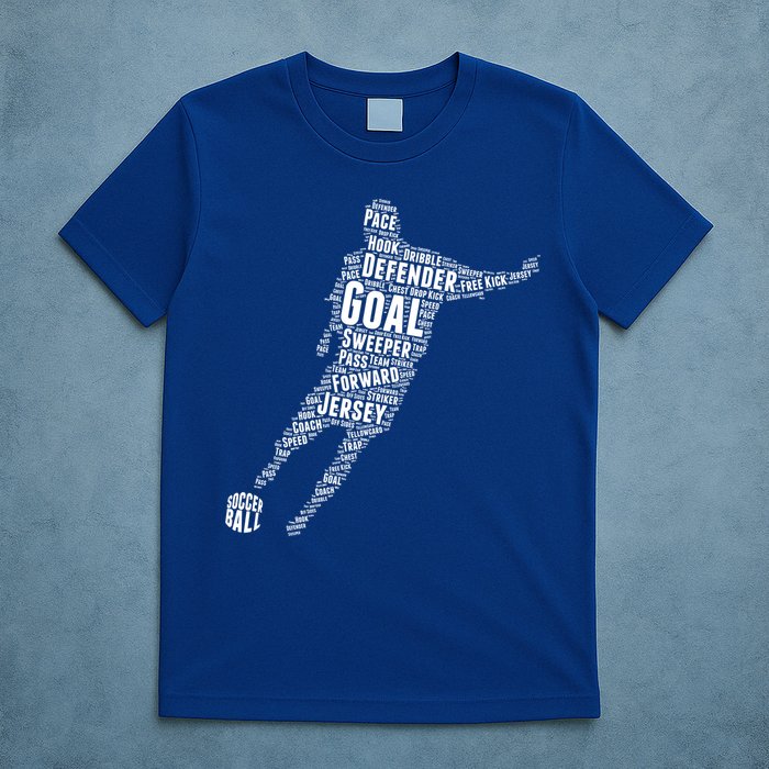Soccer Futbol Player Word Art T-Shirt