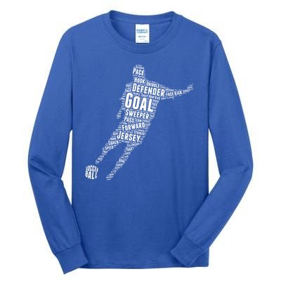 Soccer Futbol Player Word Art Tall Long Sleeve T-Shirt