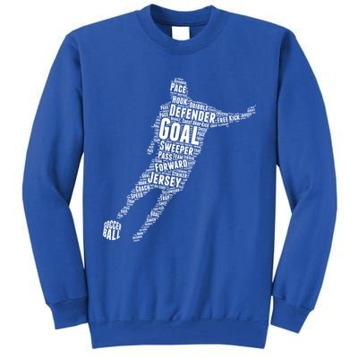 Soccer Futbol Player Word Art Tall Sweatshirt