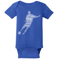 Soccer Futbol Player Word Art Baby Bodysuit