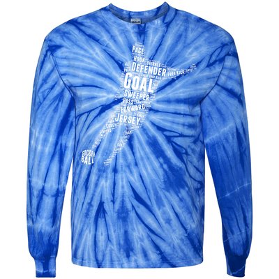 Soccer Futbol Player Word Art Tie-Dye Long Sleeve Shirt