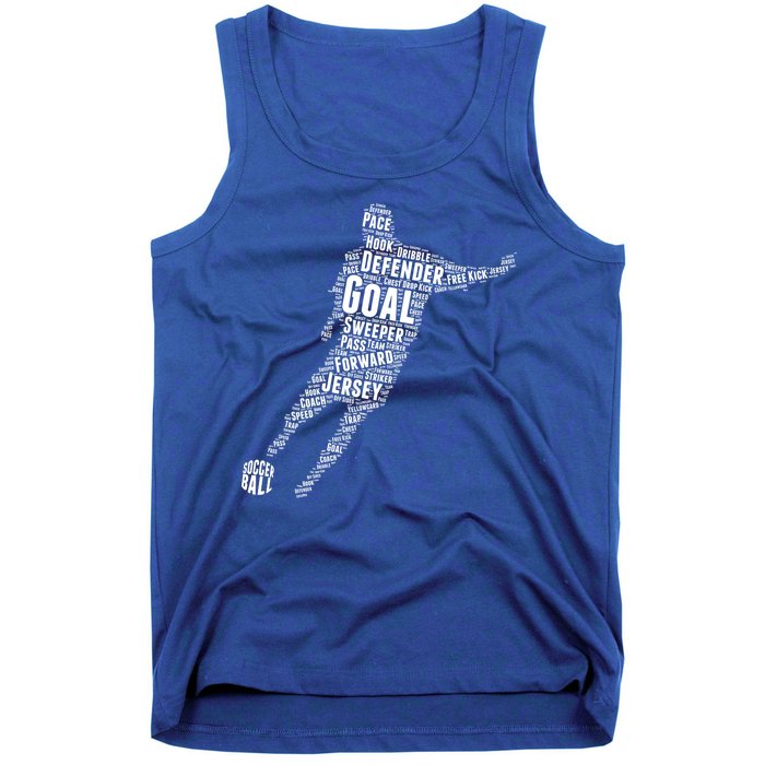 Soccer Futbol Player Word Art Tank Top