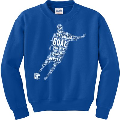 Soccer Futbol Player Word Art Kids Sweatshirt