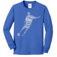 Soccer Futbol Player Word Art Kids Long Sleeve Shirt