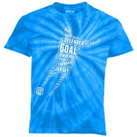 Soccer Futbol Player Word Art Kids Tie-Dye T-Shirt