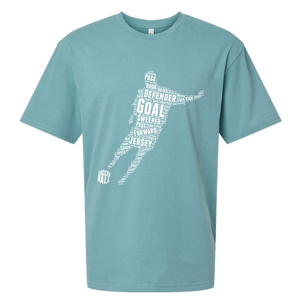 Soccer Futbol Player Word Art Sueded Cloud Jersey T-Shirt