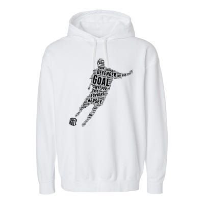 Soccer Futbol Player Word Art Garment-Dyed Fleece Hoodie