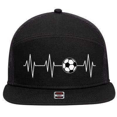 Soccer Heart Beat 7 Panel Mesh Trucker Snapback Hat