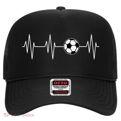 Soccer Heart Beat High Crown Mesh Back Trucker Hat