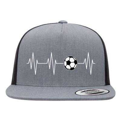 Soccer Heart Beat Flat Bill Trucker Hat