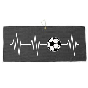 Soccer Heart Beat Large Microfiber Waffle Golf Towel