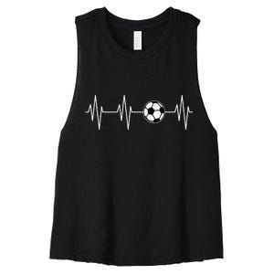 Soccer Heart Beat Women's Racerback Cropped Tank