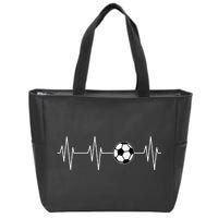 Soccer Heart Beat Zip Tote Bag