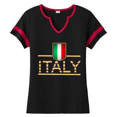 Soccer Italian Flag Italy Fan Logo Ladies Halftime Notch Neck Tee