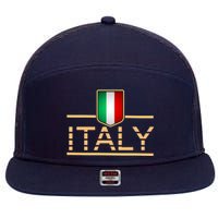 Soccer Italian Flag Italy Fan Logo 7 Panel Mesh Trucker Snapback Hat