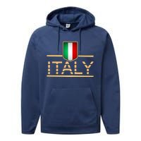 Soccer Italian Flag Italy Fan Logo Performance Fleece Hoodie