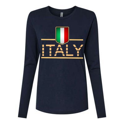 Soccer Italian Flag Italy Fan Logo Womens Cotton Relaxed Long Sleeve T-Shirt