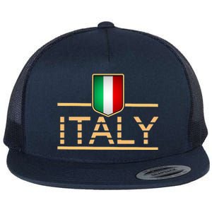 Soccer Italian Flag Italy Fan Logo Flat Bill Trucker Hat