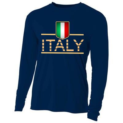 Soccer Italian Flag Italy Fan Logo Cooling Performance Long Sleeve Crew