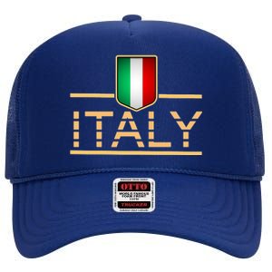 Soccer Italian Flag Italy Fan Logo High Crown Mesh Back Trucker Hat