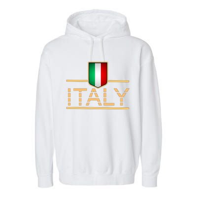 Soccer Italian Flag Italy Fan Logo Garment-Dyed Fleece Hoodie