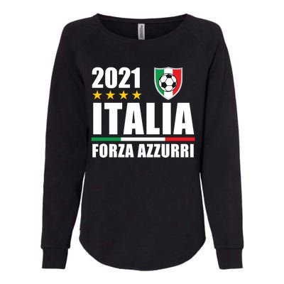 Soccer Italian Forza Azzurri Italian Pride Womens California Wash Sweatshirt