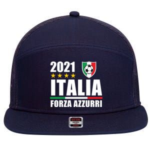 Soccer Italian Forza Azzurri Italian Pride 7 Panel Mesh Trucker Snapback Hat