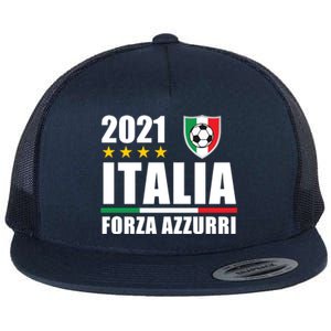 Soccer Italian Forza Azzurri Italian Pride Flat Bill Trucker Hat