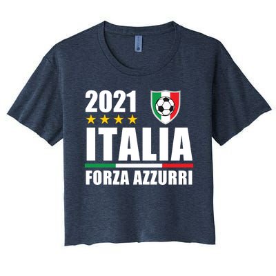 Soccer Italian Forza Azzurri Italian Pride Women's Crop Top Tee