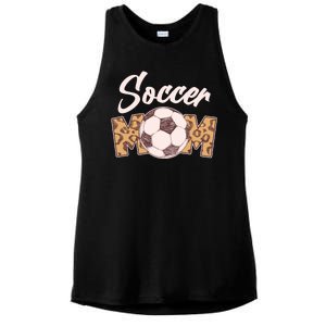 Soccer Mom Stylish Leopard Print Ladies PosiCharge Tri-Blend Wicking Tank