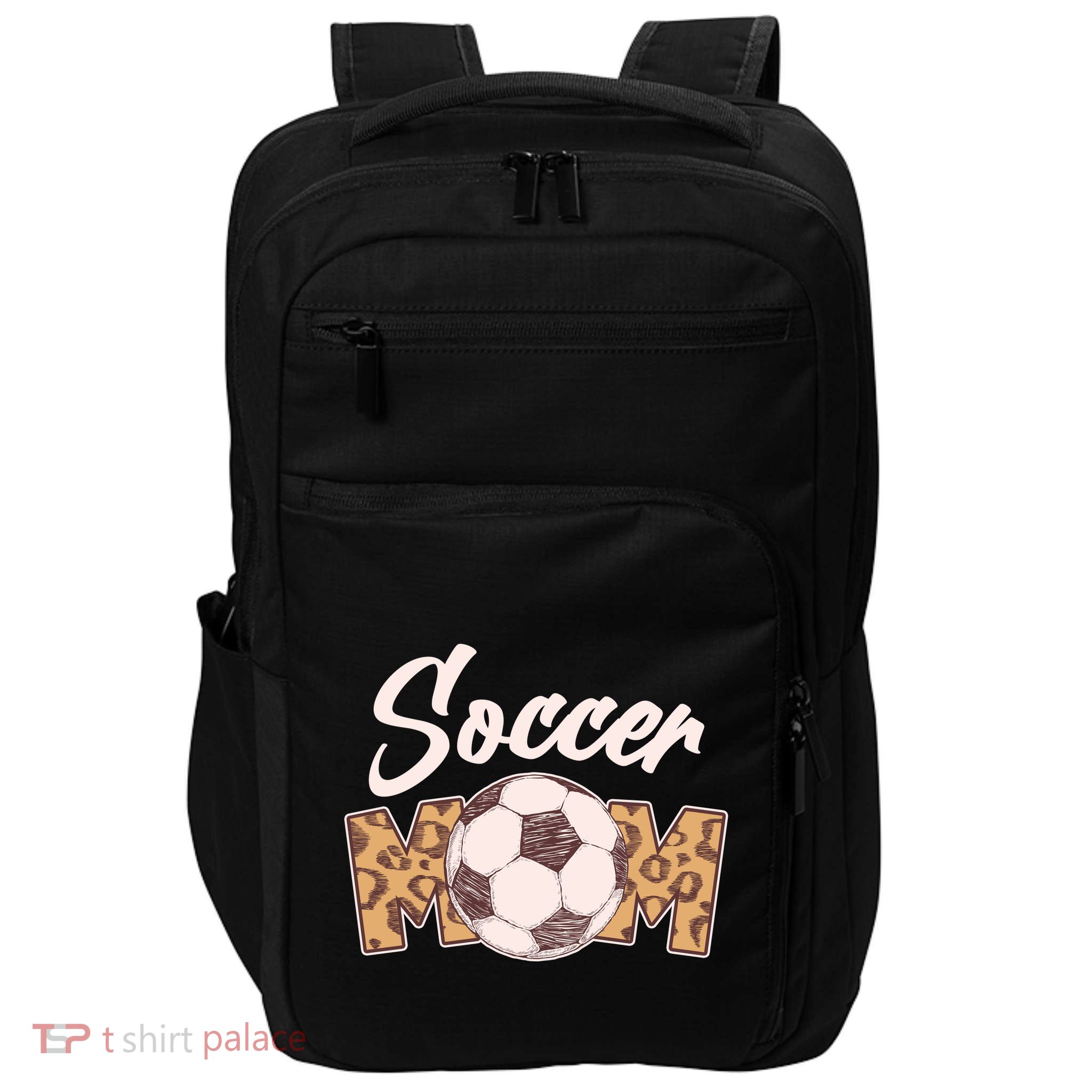 Soccer Mom Stylish Leopard Print Impact Tech Backpack