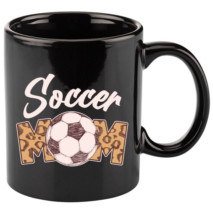 Soccer Mom Stylish Leopard Print 11oz C Handle Ceramic Mug