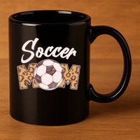 Soccer Mom Stylish Leopard Print 11oz C Handle Ceramic Mug