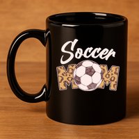 Soccer Mom Stylish Leopard Print 11oz C Handle Ceramic Mug