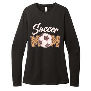 Soccer Mom Stylish Leopard Print Womens CVC Long Sleeve Shirt