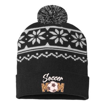 Soccer Mom Stylish Leopard Print USA-Made Snowflake Beanie