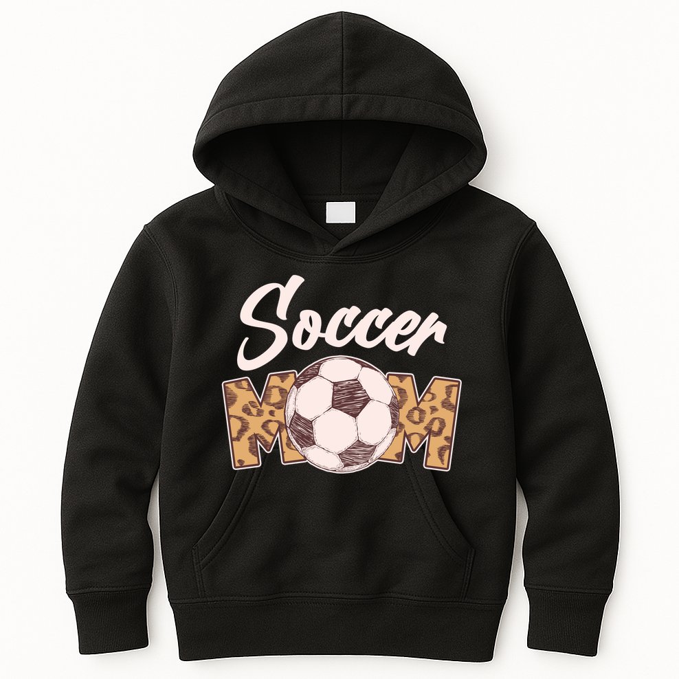Soccer Mom Stylish Leopard Print Kids Hoodie