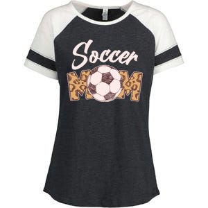 Soccer Mom Stylish Leopard Print Enza Ladies Jersey Colorblock Tee